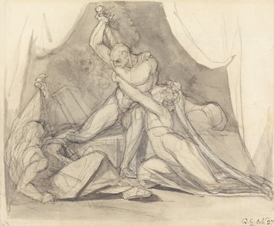 Percival libera a Belisane del hechizo de Urma de Johann Heinrich Füssli